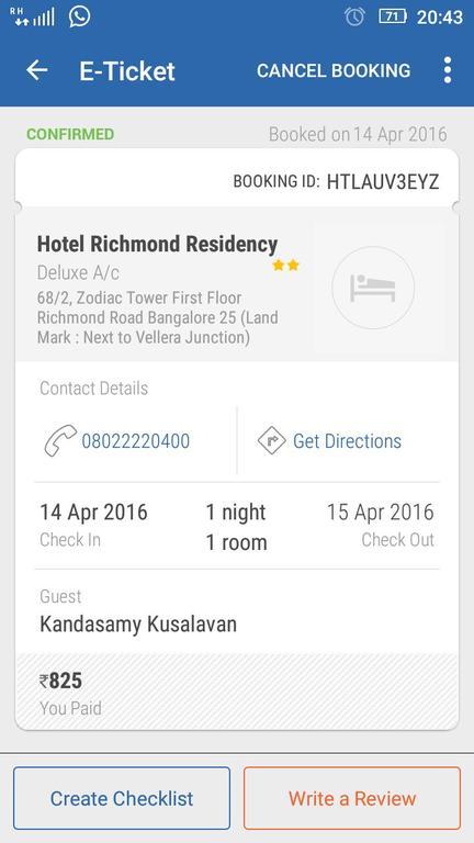 Hotel Richmond Residency Бангалор Екстериор снимка